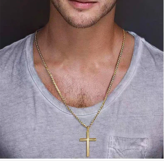 Cross 18K gold-colored necklace