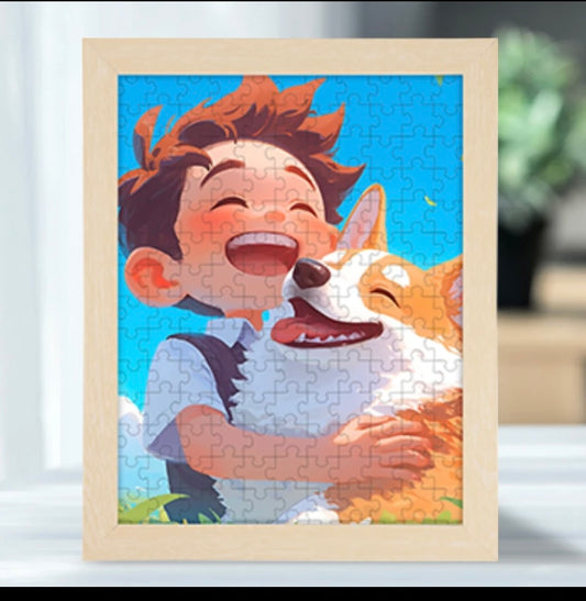 Customized photo puzzle DIY/ with photo frame  — parent-child birthday gift,Easy version
